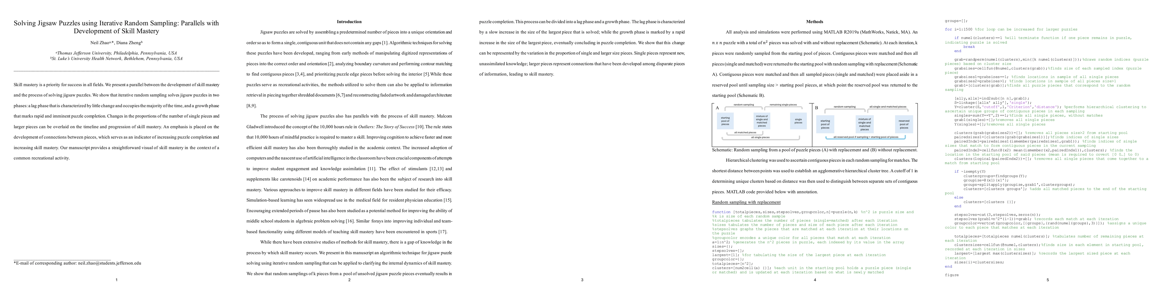 Thumbnail for Solving Jigsaw Puzzles using Iterative Random Sampling: Parallels with
  Development of Skill Mastery