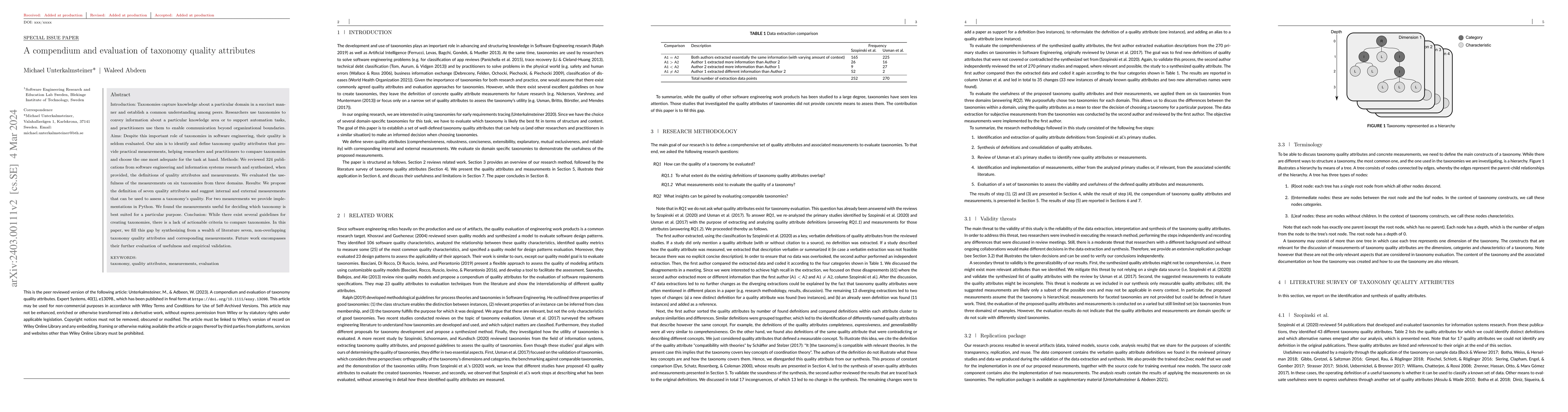 Thumbnail for A compendium and evaluation of taxonomy quality attributes
