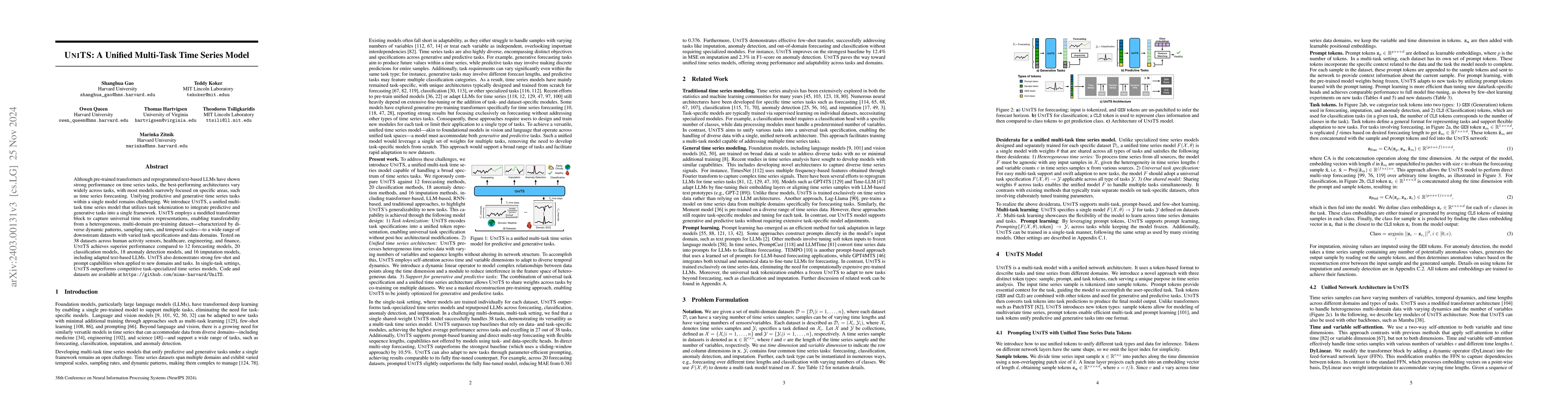 Thumbnail for UNITS: A Unified Multi-Task Time Series Model