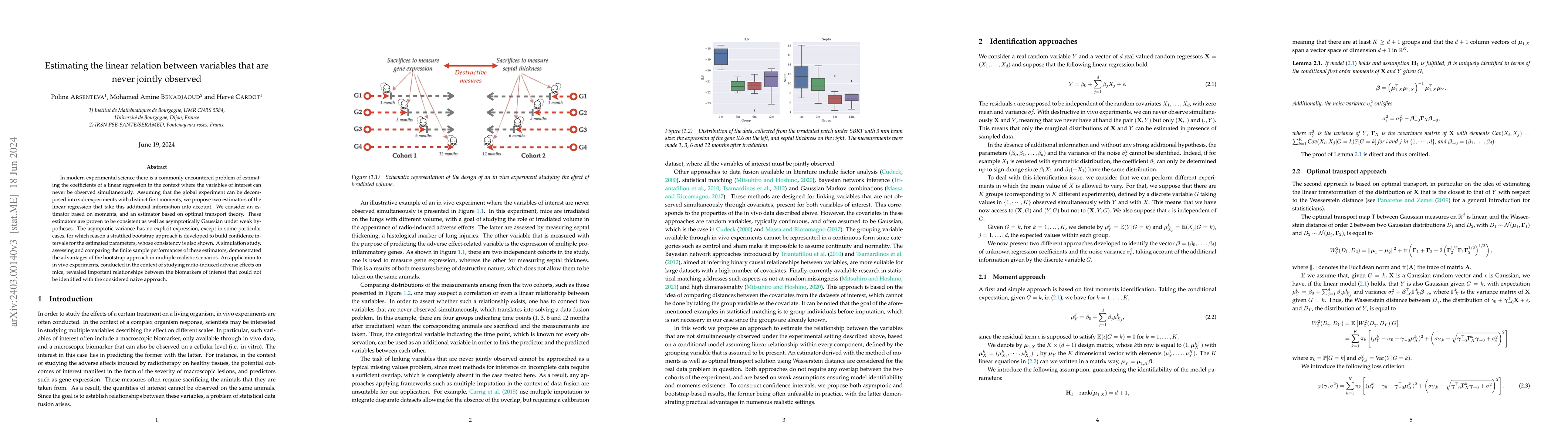 Thumbnail for Estimating the linear relation between variables that are never jointly
  observed