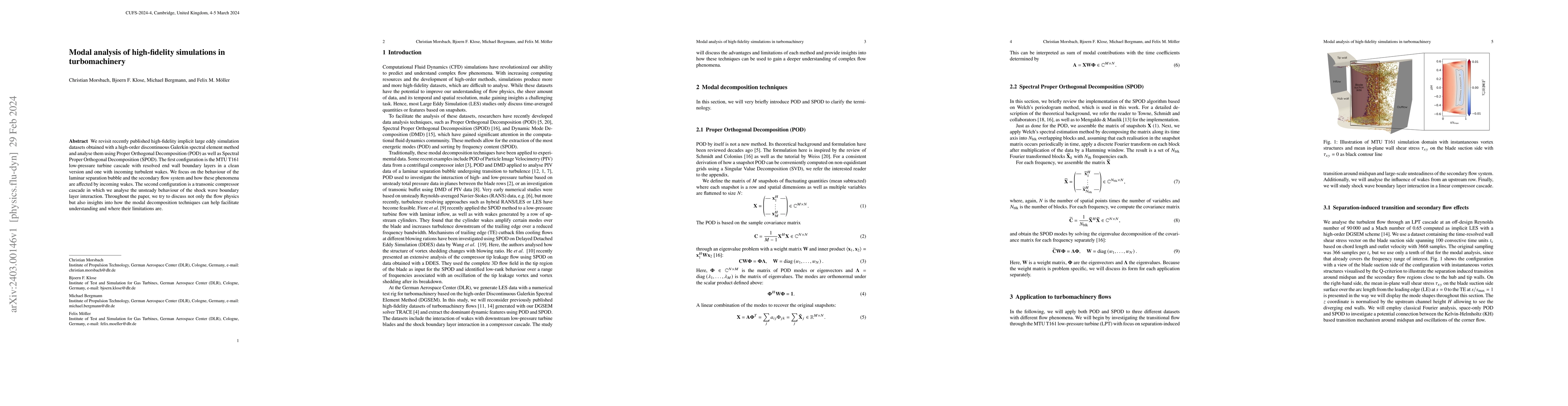 Thumbnail for Modal analysis of high-fidelity simulations in turbomachinery