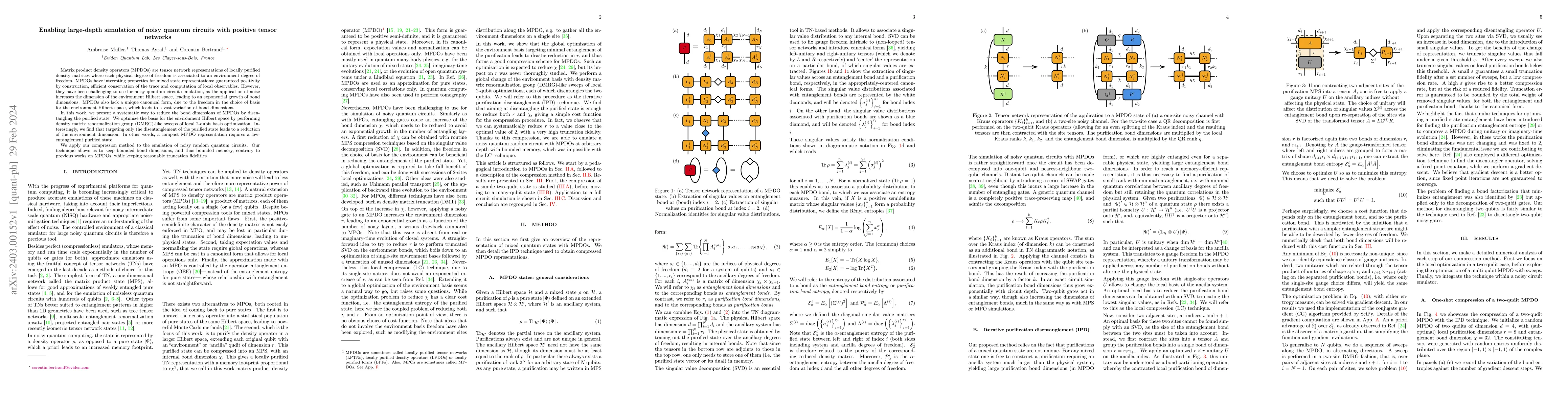Thumbnail for Enabling large-depth simulation of noisy quantum circuits with positive
  tensor networks