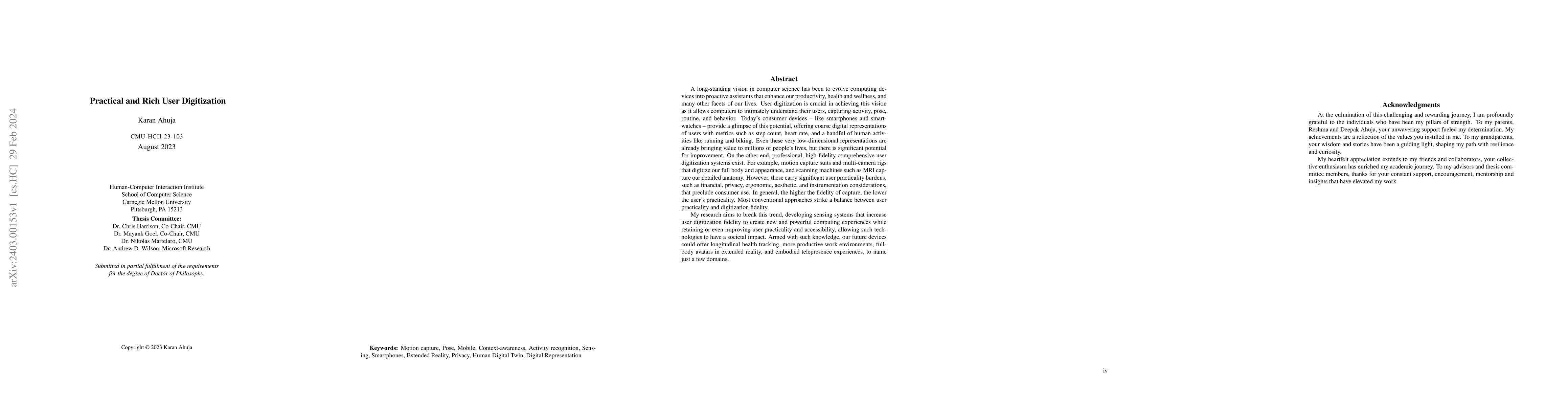 Thumbnail for Practical and Rich User Digitization