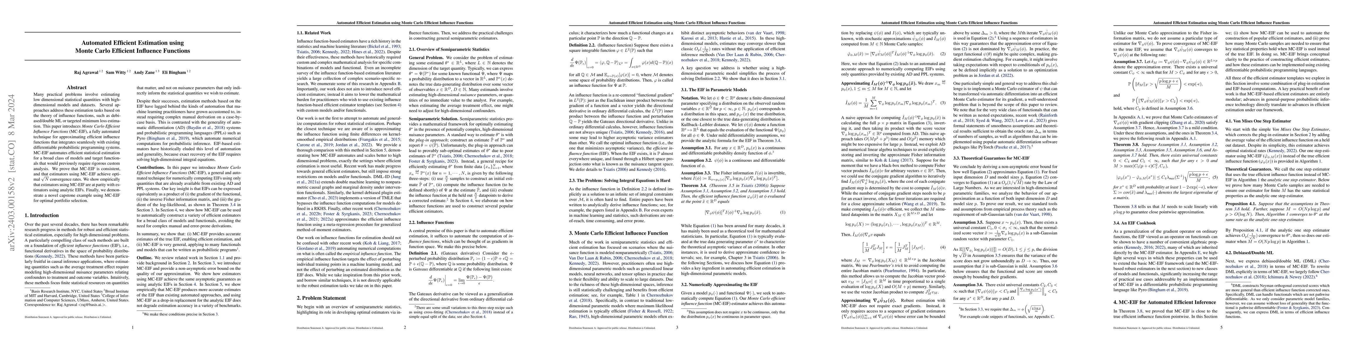 Thumbnail for Automated Efficient Estimation using Monte Carlo Efficient Influence
  Functions