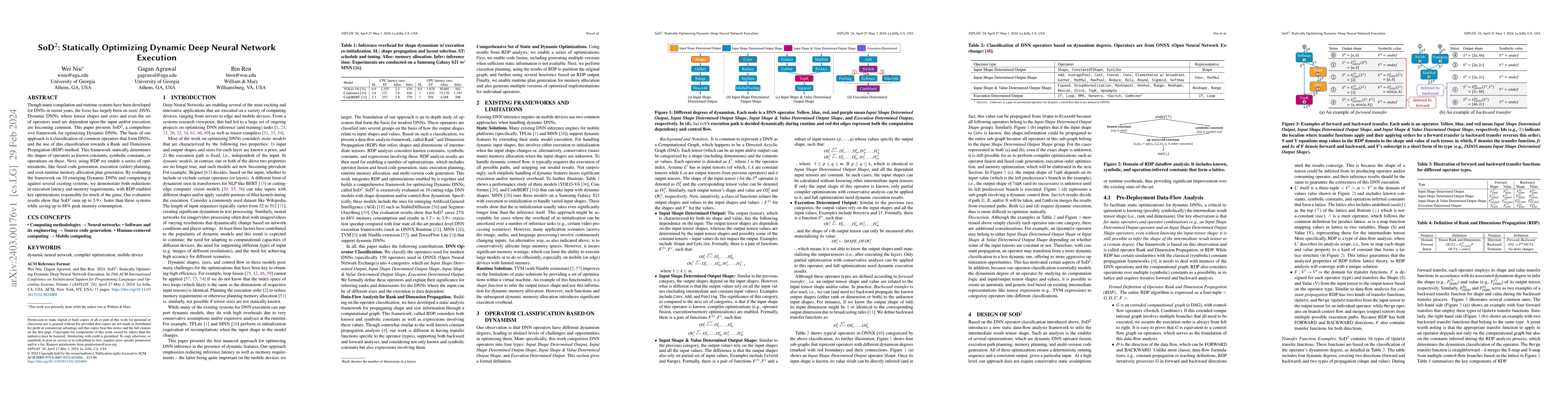 Thumbnail for SoD$^2$: Statically Optimizing Dynamic Deep Neural Network