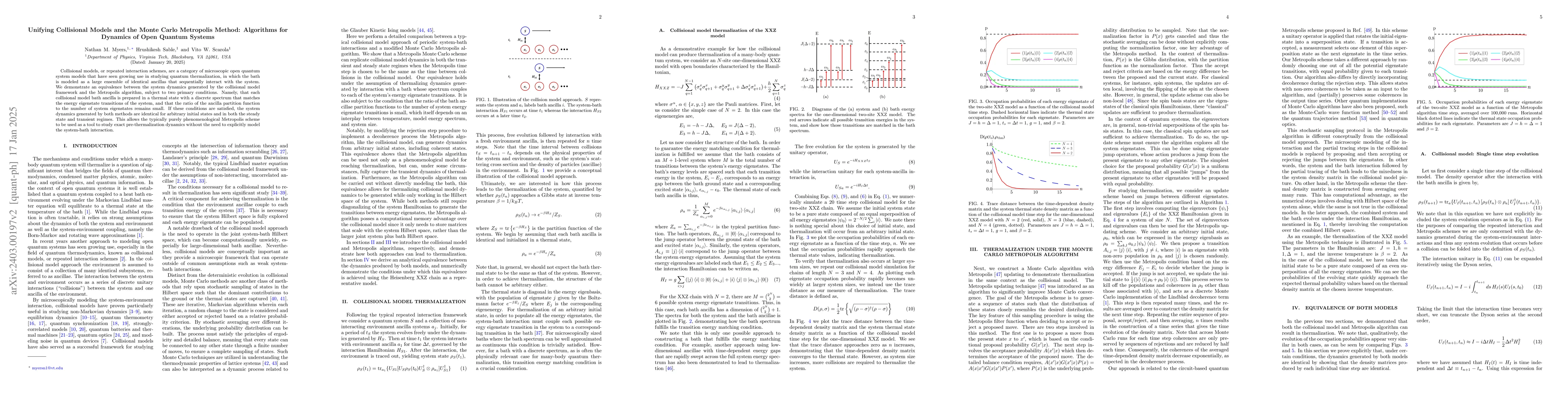 Thumbnail for Unifying Collisional Models and the Monte Carlo Metropolis Method:
  Algorithms for Dynamics of Open Quantum Systems