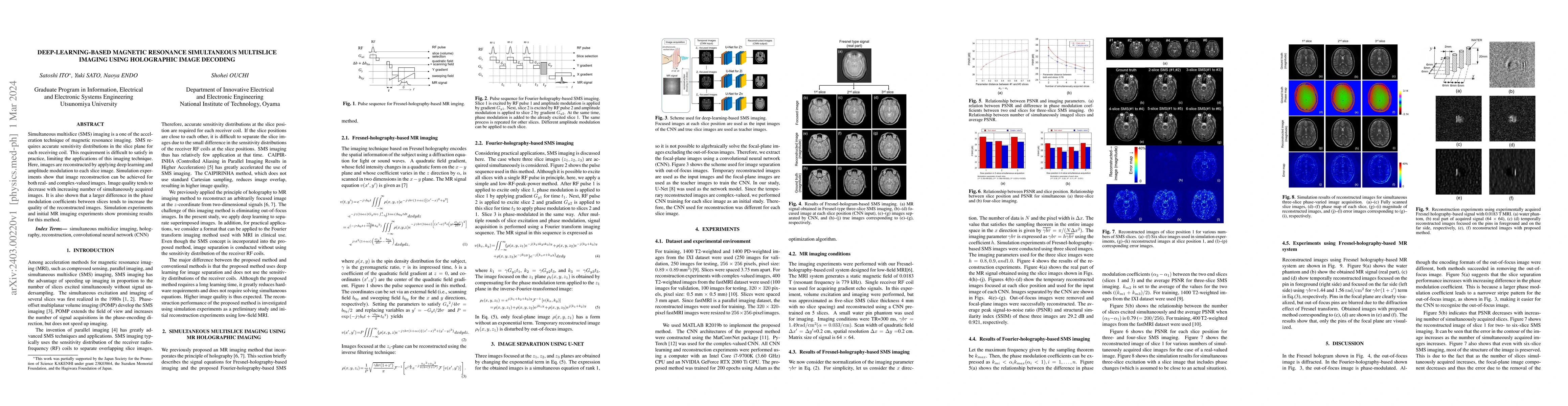Thumbnail for Deep-learning-based Magnetic Resonance Simultaneous Multislice Imaging
  Using Holographic Image Decoding