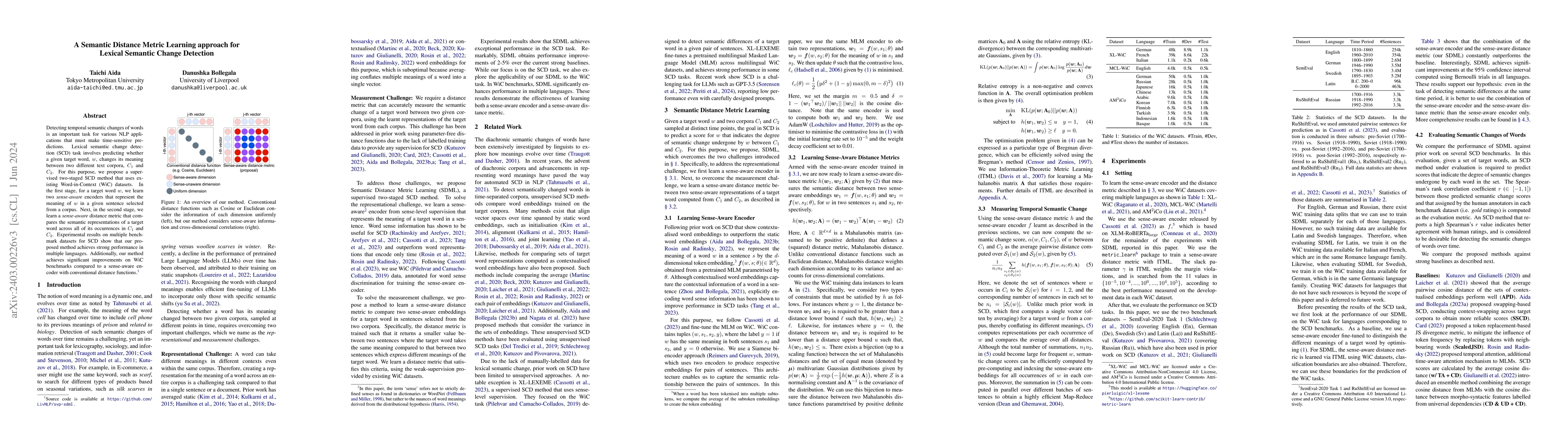 Thumbnail for A Semantic Distance Metric Learning approach for Lexical Semantic Change
  Detection