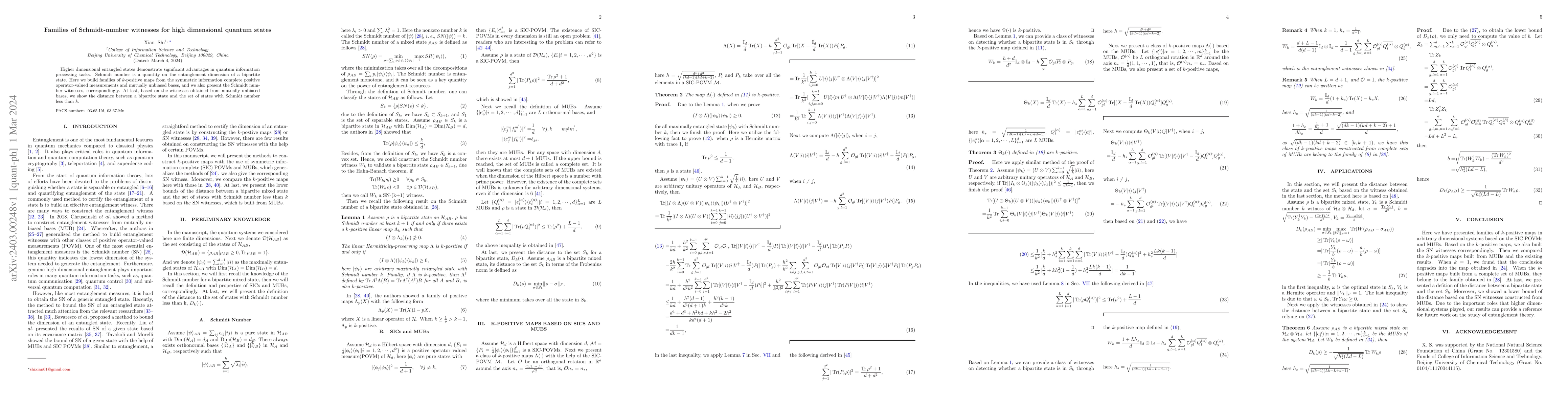 Thumbnail for Families of Schmidt-number witnesses for high dimensional quantum states
