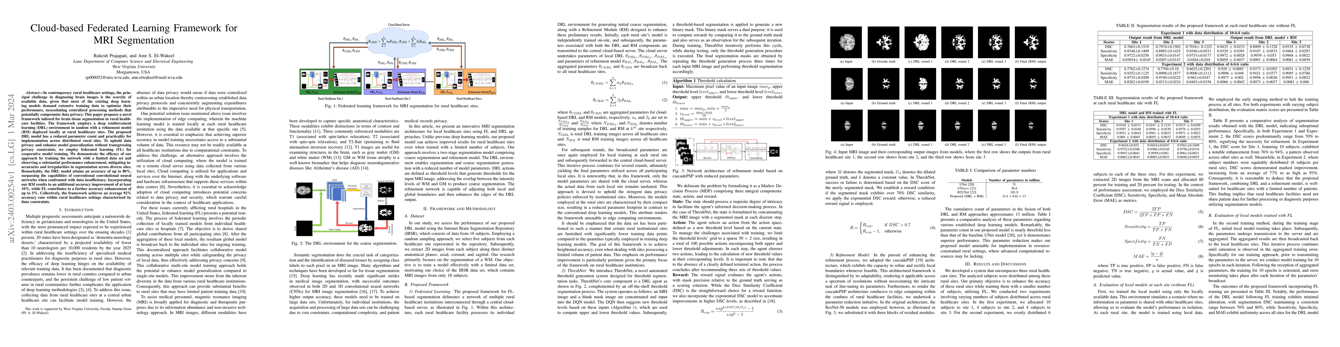 Thumbnail for Cloud-based Federated Learning Framework for MRI Segmentation