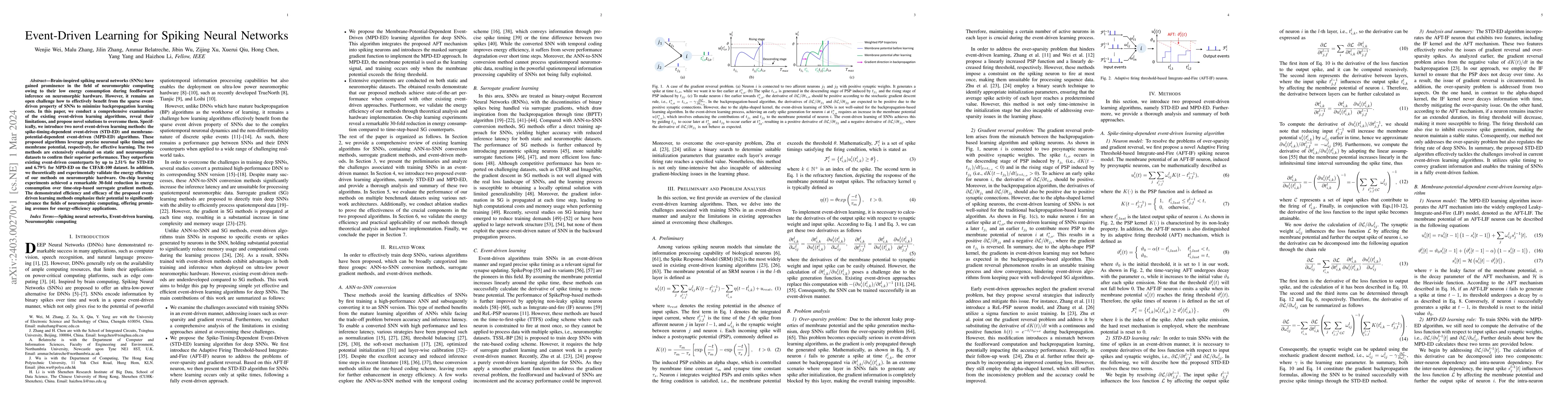 Thumbnail for Event-Driven Learning for Spiking Neural Networks