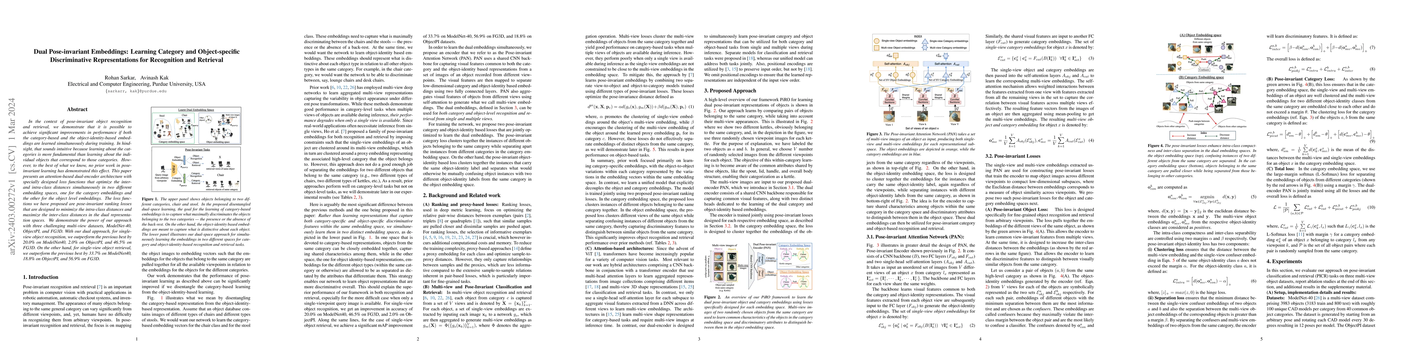Thumbnail for Dual Pose-invariant Embeddings: Learning Category and Object-specific
  Discriminative Representations for Recognition and Retrieval