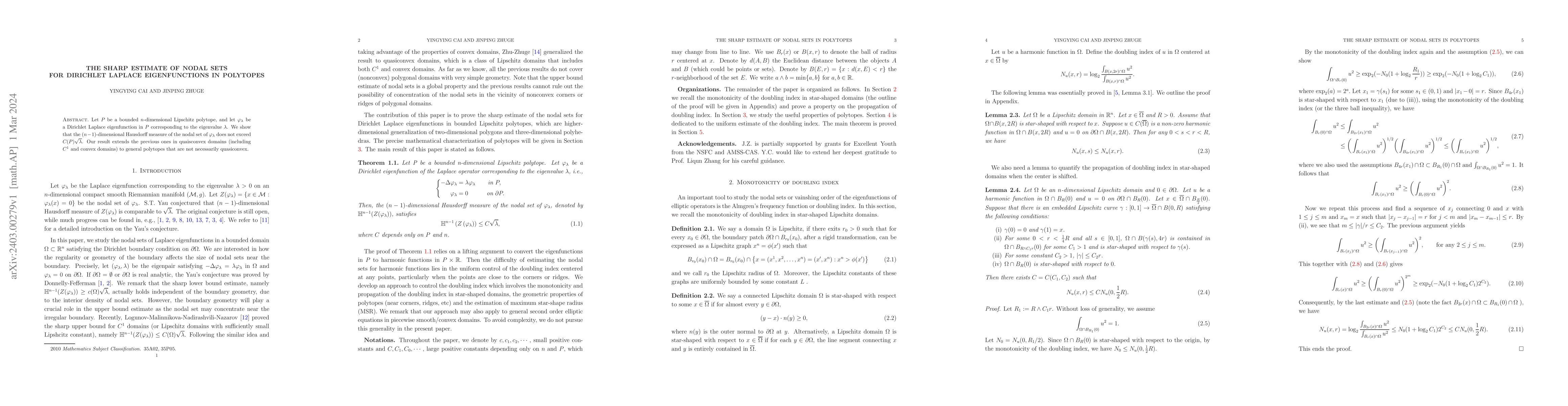 Thumbnail for The sharp estimate of nodal sets for Dirichlet Laplace eigenfunctions in
  polytopes