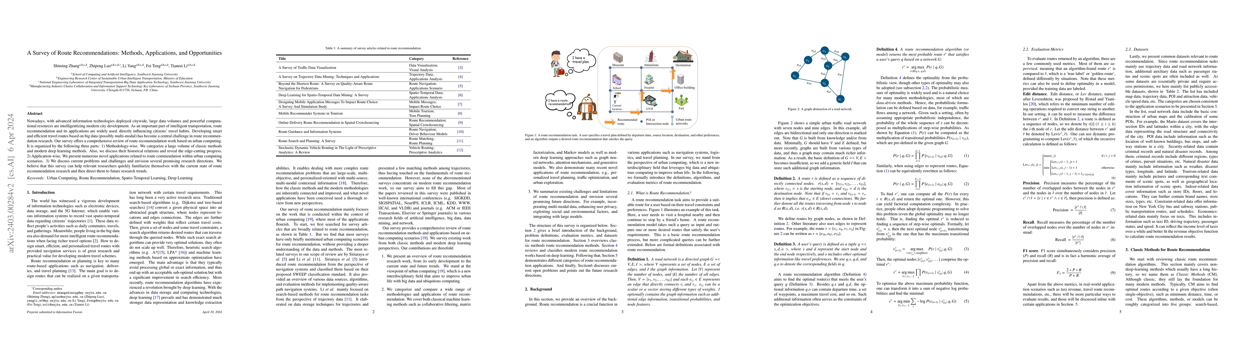 Thumbnail for A Survey of Route Recommendations: Methods, Applications, and
  Opportunities