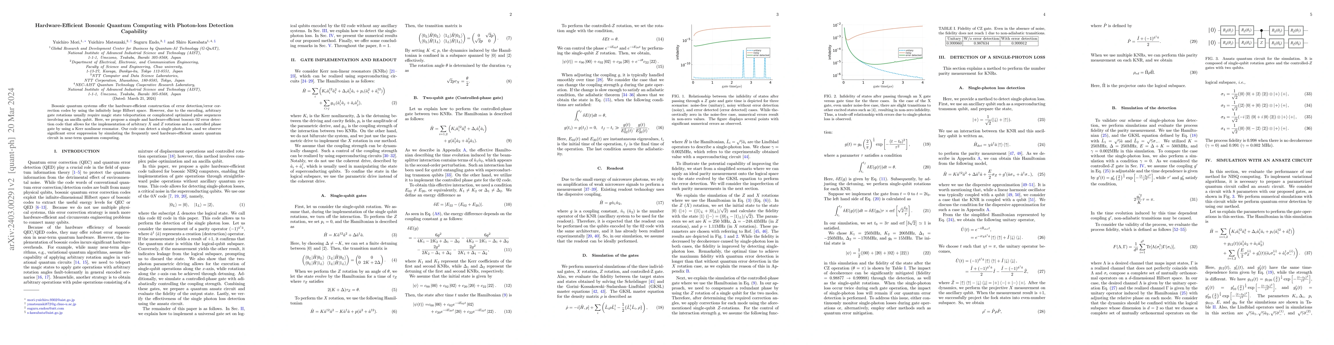 Thumbnail for Hardware-Efficient Bosonic Quantum Computing with Photon-loss Detection
  Capability