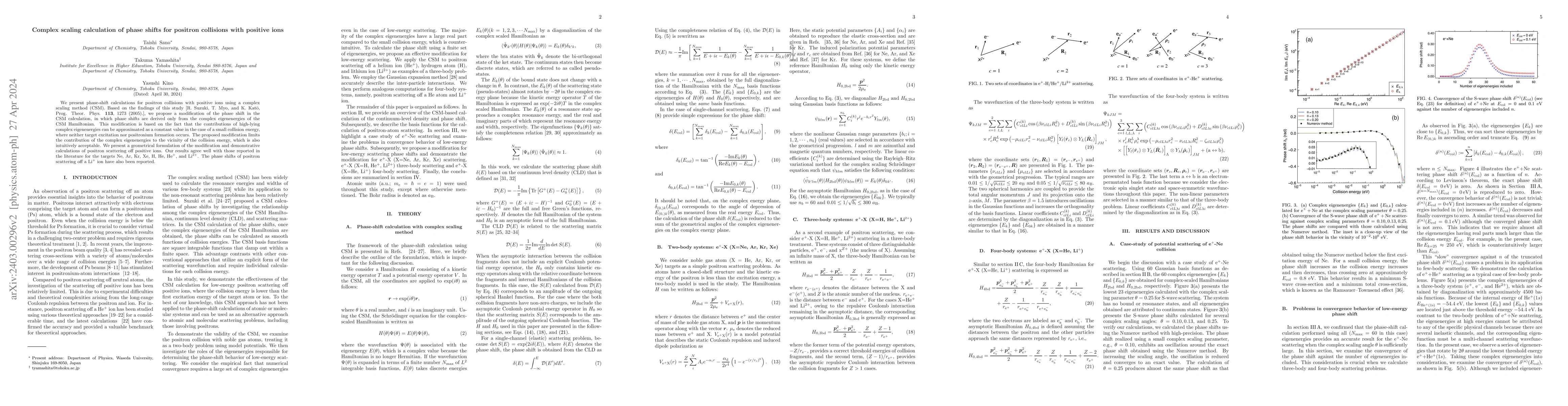 Thumbnail for Complex scaling calculation of phase shifts for positron collisions with
  positive ions