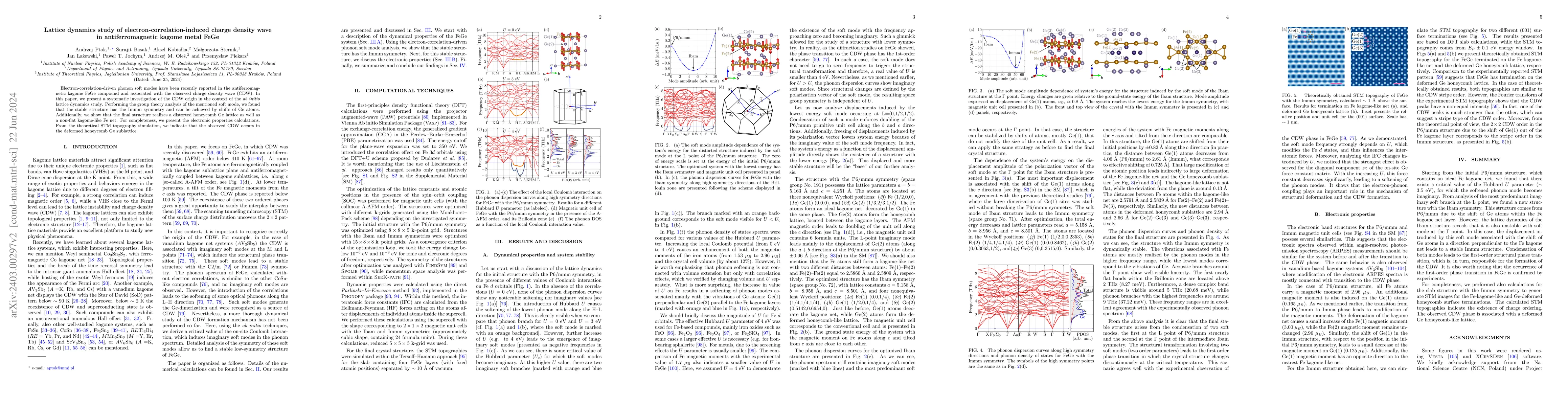 Thumbnail for Lattice dynamics study of electron-correlation-induced charge density
  wave in antiferromagnetic kagome metal FeGe