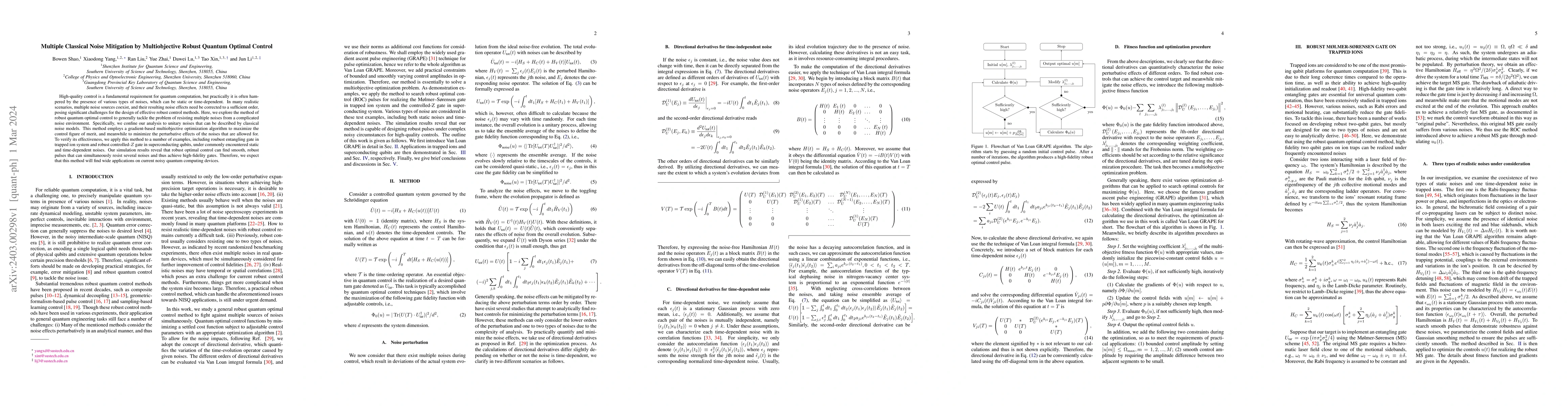 Thumbnail for Multiple Classical Noise Mitigation by Multiobjective Robust Quantum
  Optimal Control