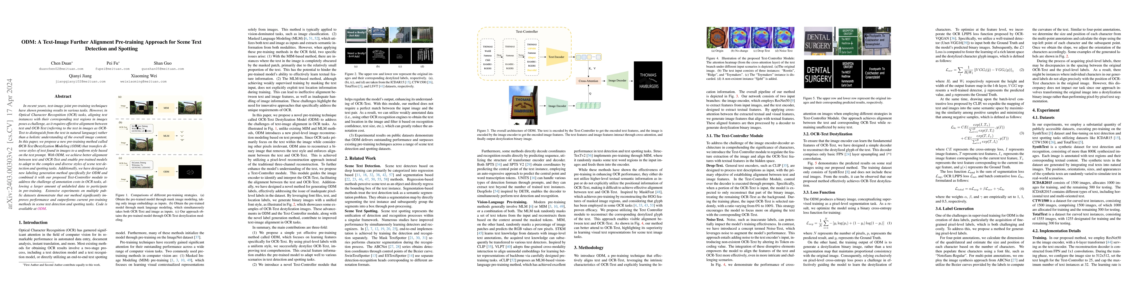Thumbnail for ODM: A Text-Image Further Alignment Pre-training Approach for Scene Text
  Detection and Spotting