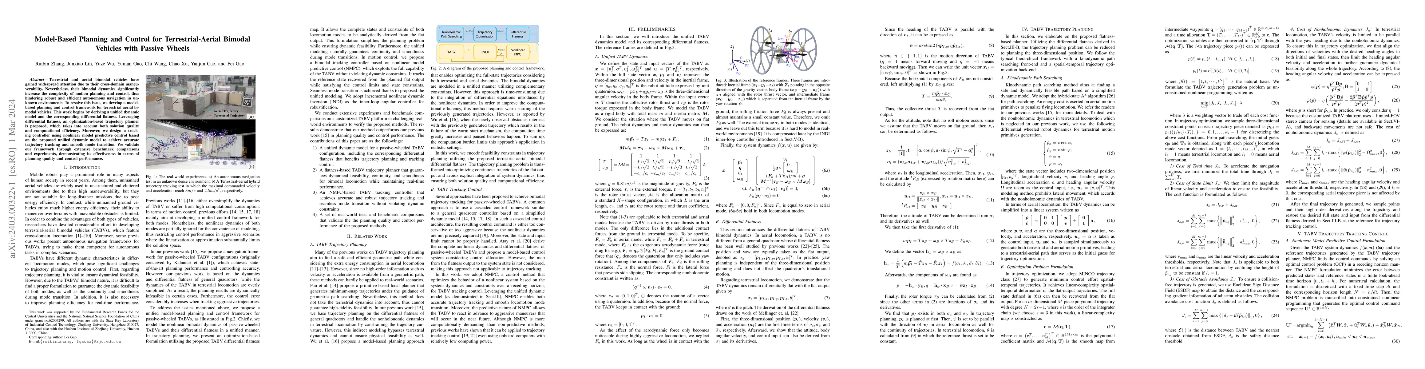 Thumbnail for Model-Based Planning and Control for Terrestrial-Aerial Bimodal Vehicles
  with Passive Wheels