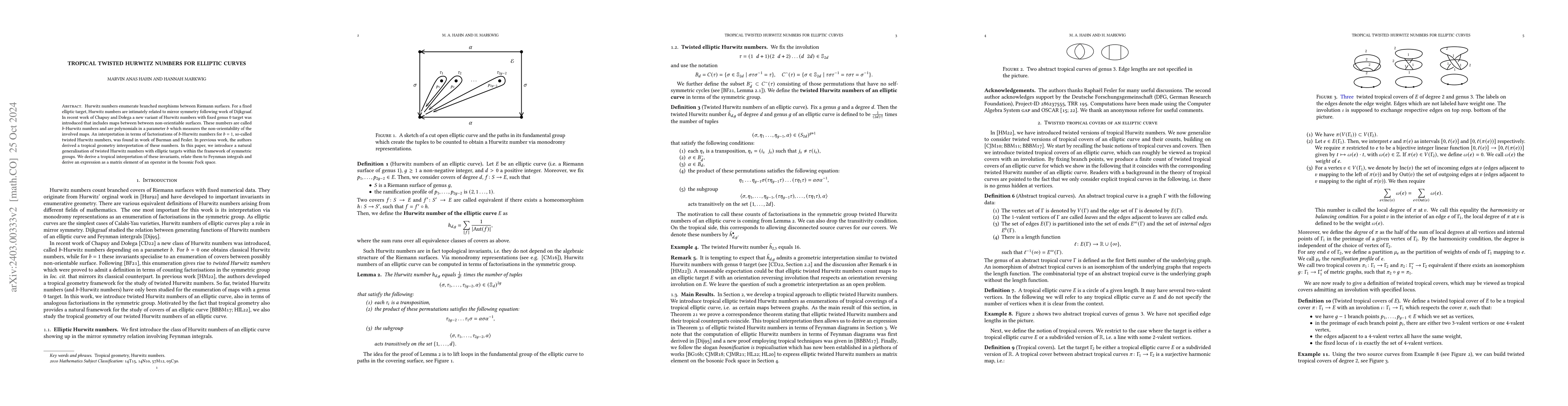 Thumbnail for Tropical twisted Hurwitz numbers for elliptic curves