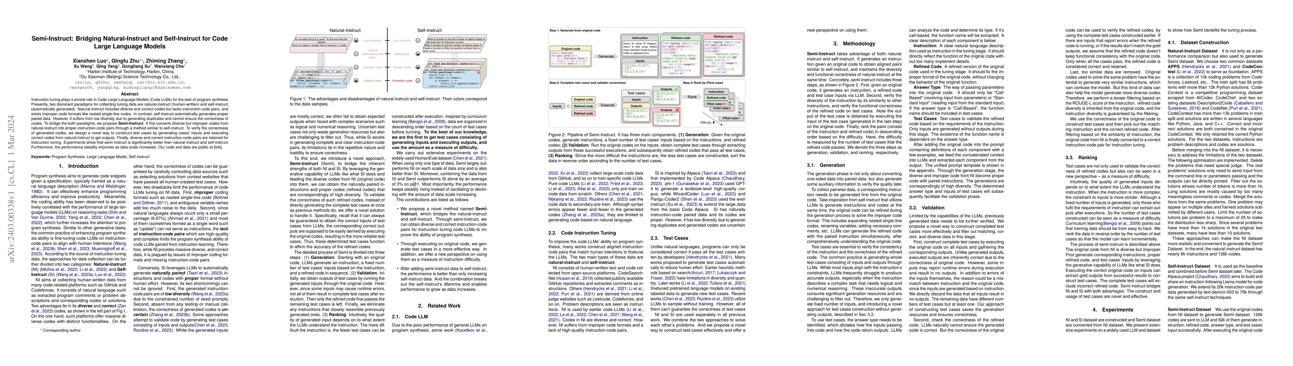 Thumbnail for Semi-Instruct: Bridging Natural-Instruct and Self-Instruct for Code
  Large Language Models