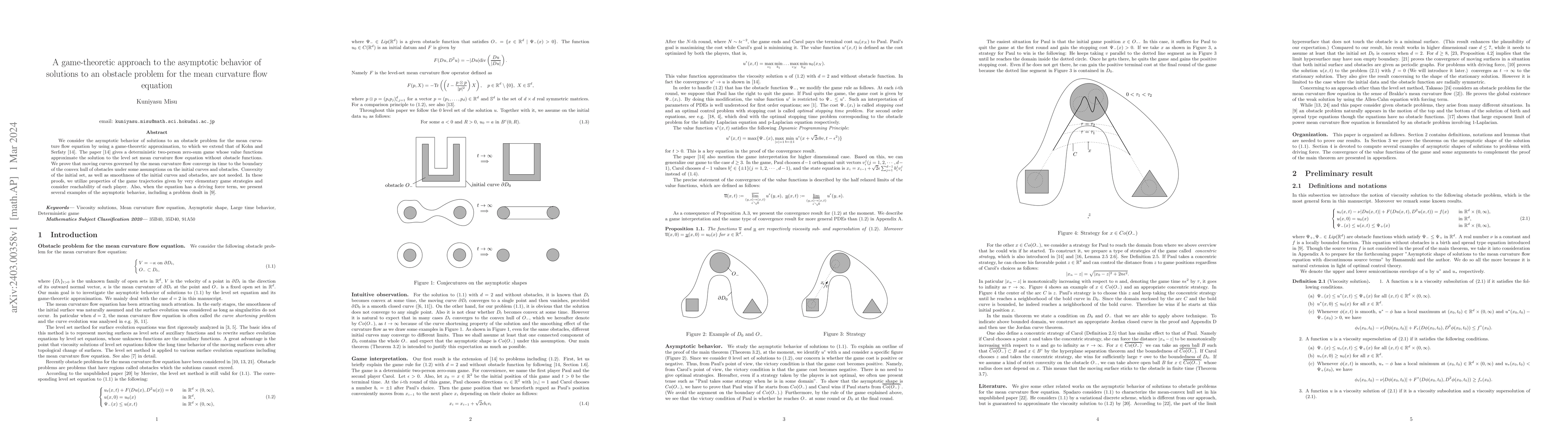 Thumbnail for A game-theoretic approach to the asymptotic behavior of solutions to an
  obstacle problem for the mean curvature flow equation