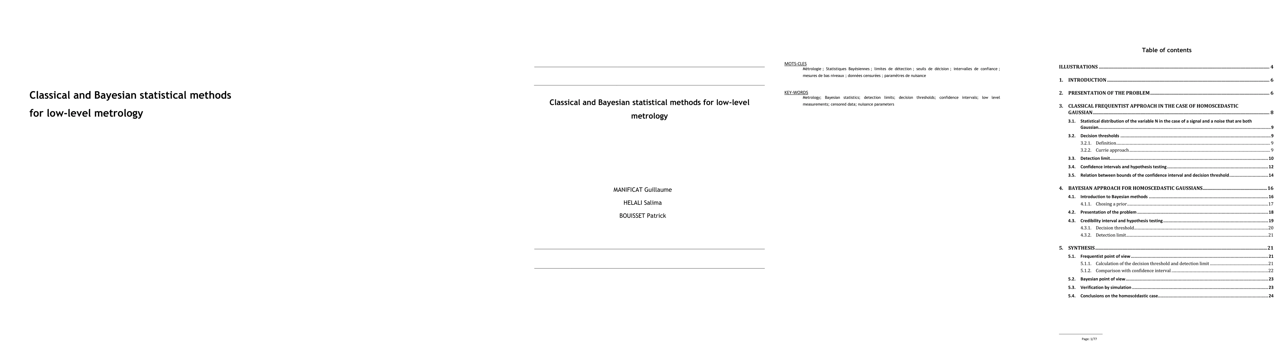 Thumbnail for Classical and Bayesian statistical methods for low-level metrology