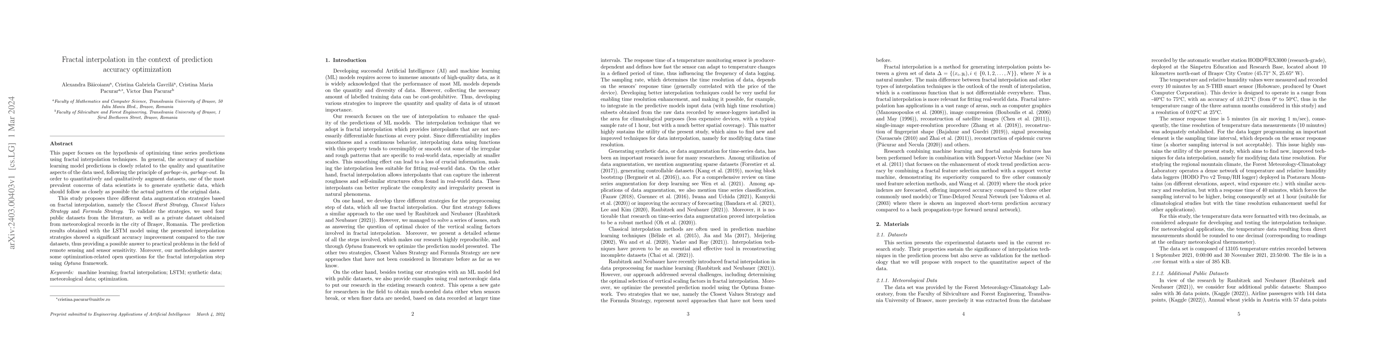 Thumbnail for Fractal interpolation in the context of prediction accuracy optimization