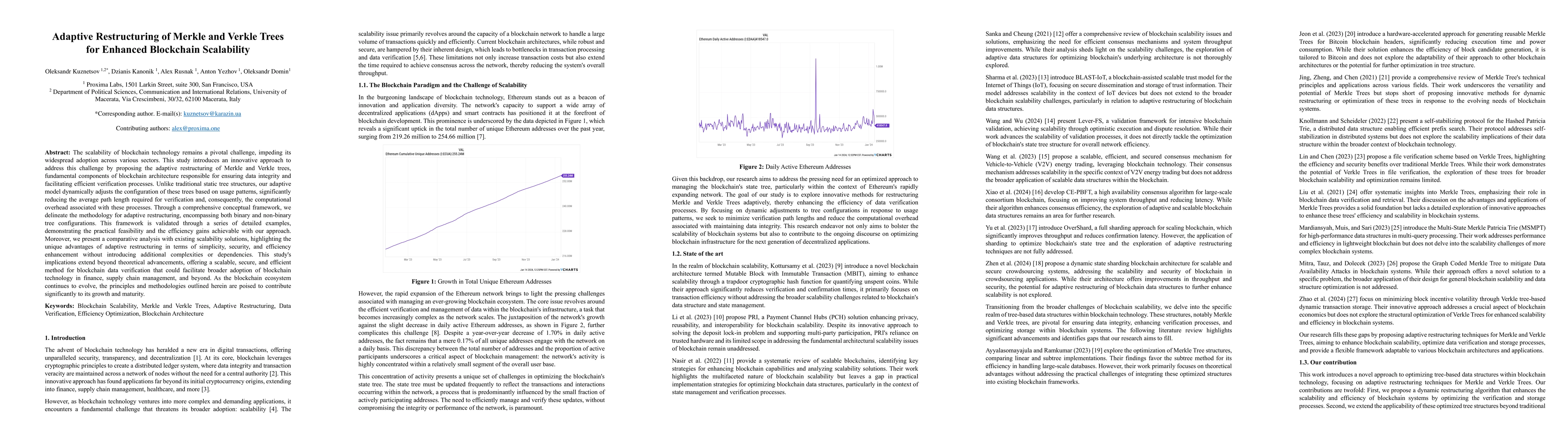 Thumbnail for Adaptive Restructuring of Merkle and Verkle Trees for Enhanced
  Blockchain Scalability