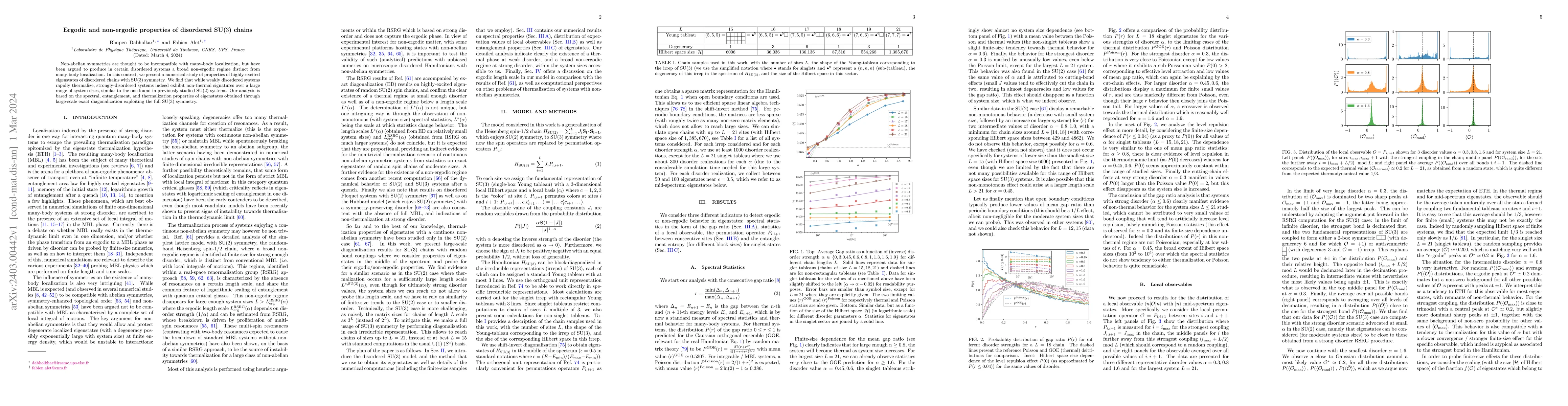 Thumbnail for Ergodic and non-ergodic properties of disordered SU(3) chains