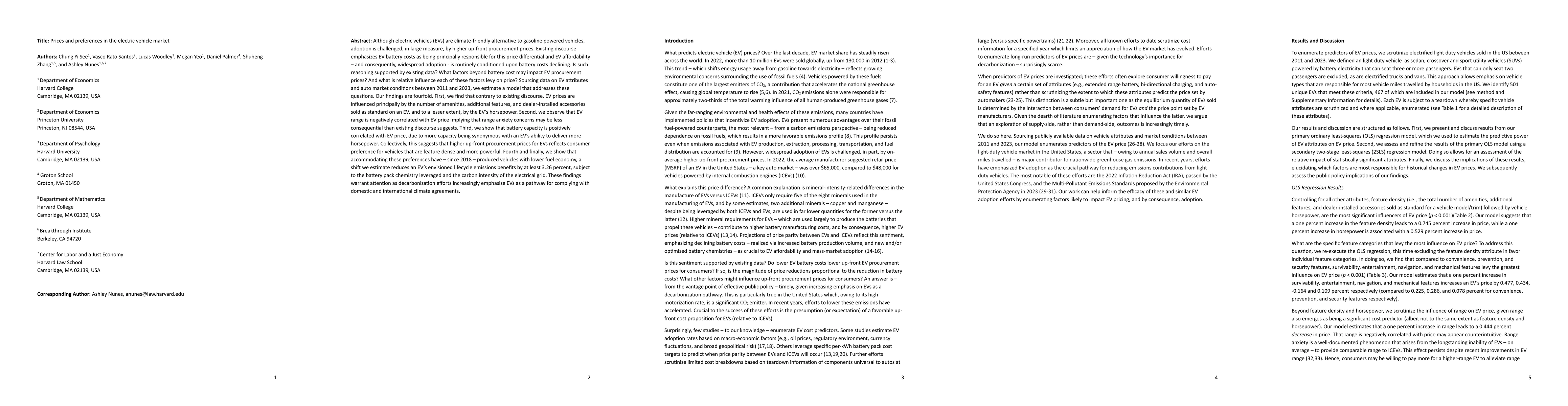 Thumbnail for Prices and preferences in the electric vehicle market