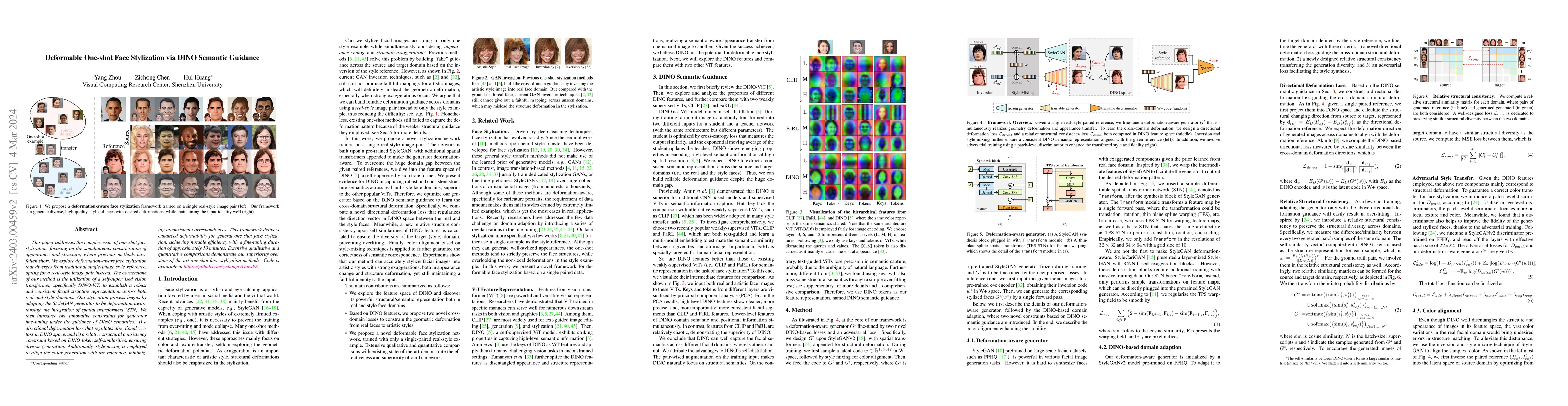 Thumbnail for Deformable One-shot Face Stylization via DINO Semantic Guidance
