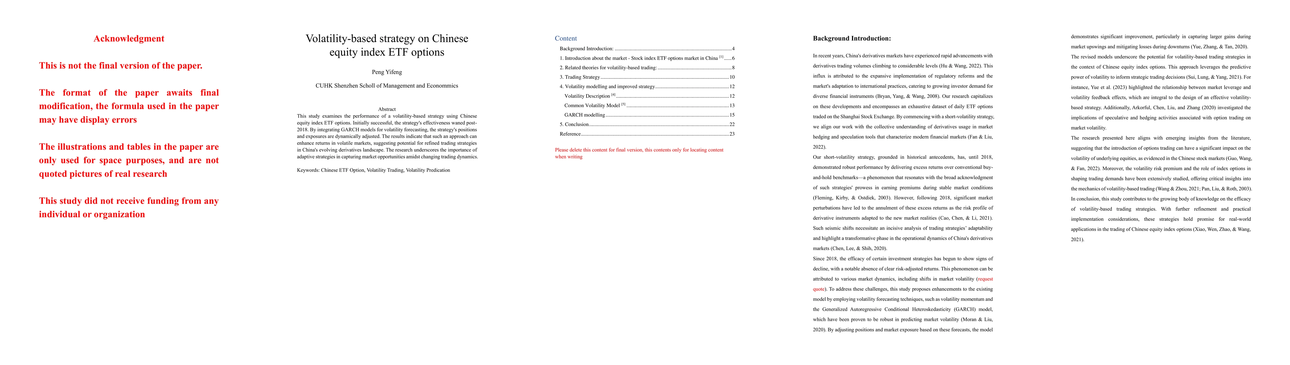 Thumbnail for Volatility-based strategy on Chinese equity index ETF options
