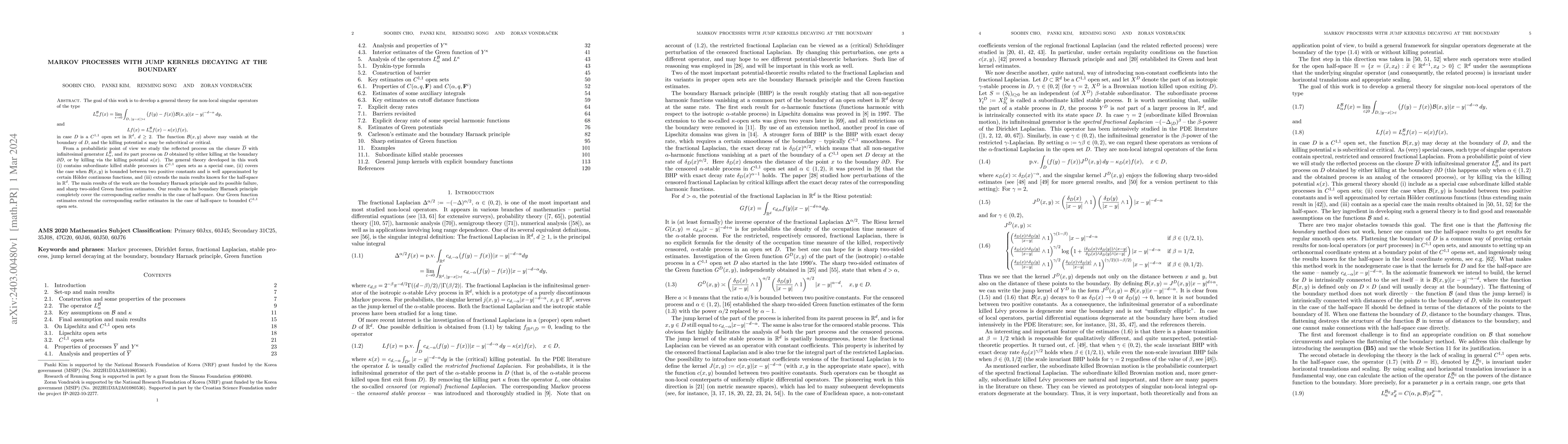 Thumbnail for Markov processes with jump kernels decaying at the boundary