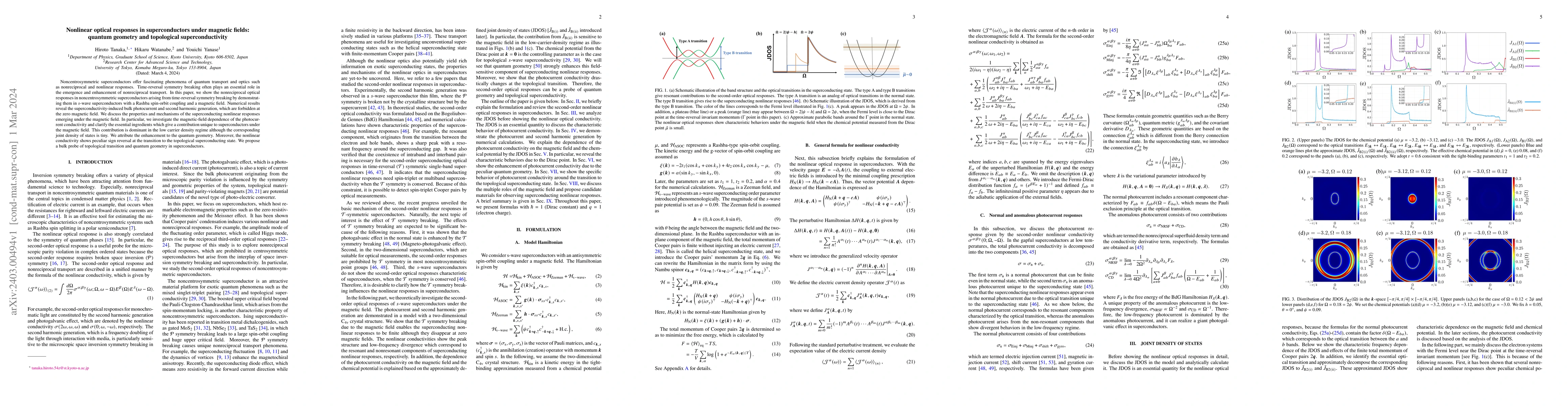 Thumbnail for Nonlinear optical responses in superconductors under magnetic fields:
  quantum geometry and topological superconductivity