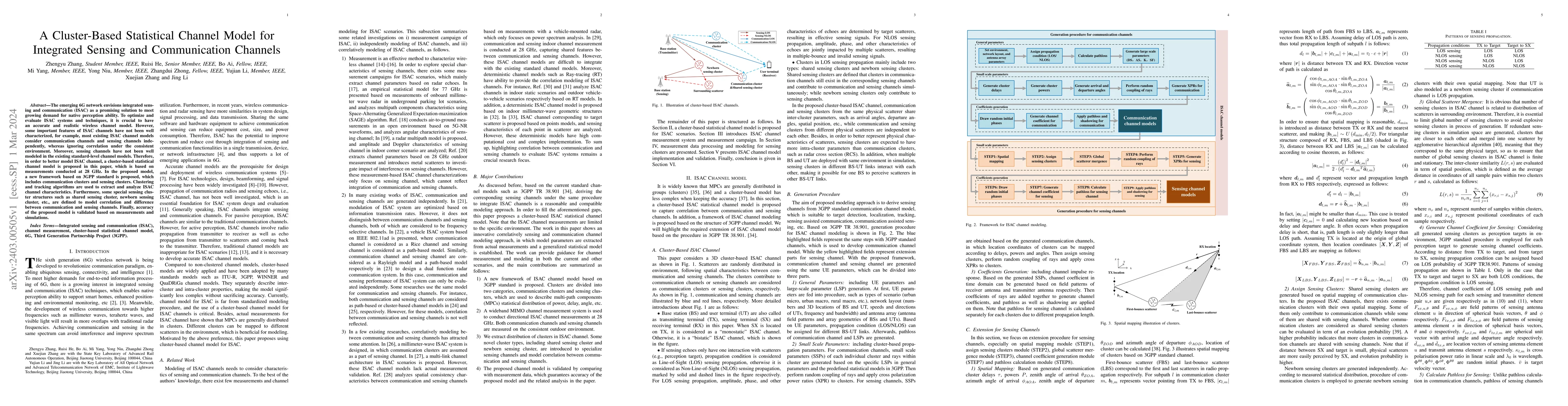 Thumbnail for A Cluster-Based Statistical Channel Model for Integrated Sensing and
  Communication Channels