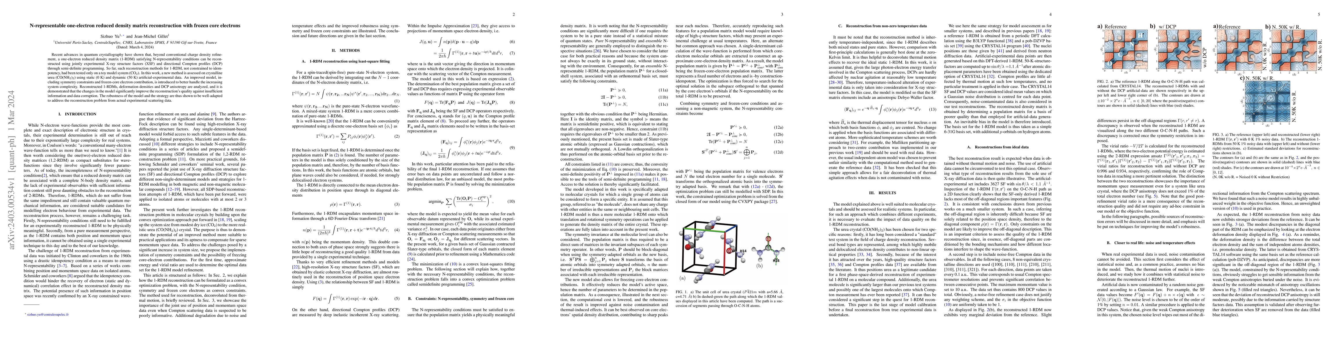 Thumbnail for N-representable one-electron reduced density matrix reconstruction with
  frozen core electrons
