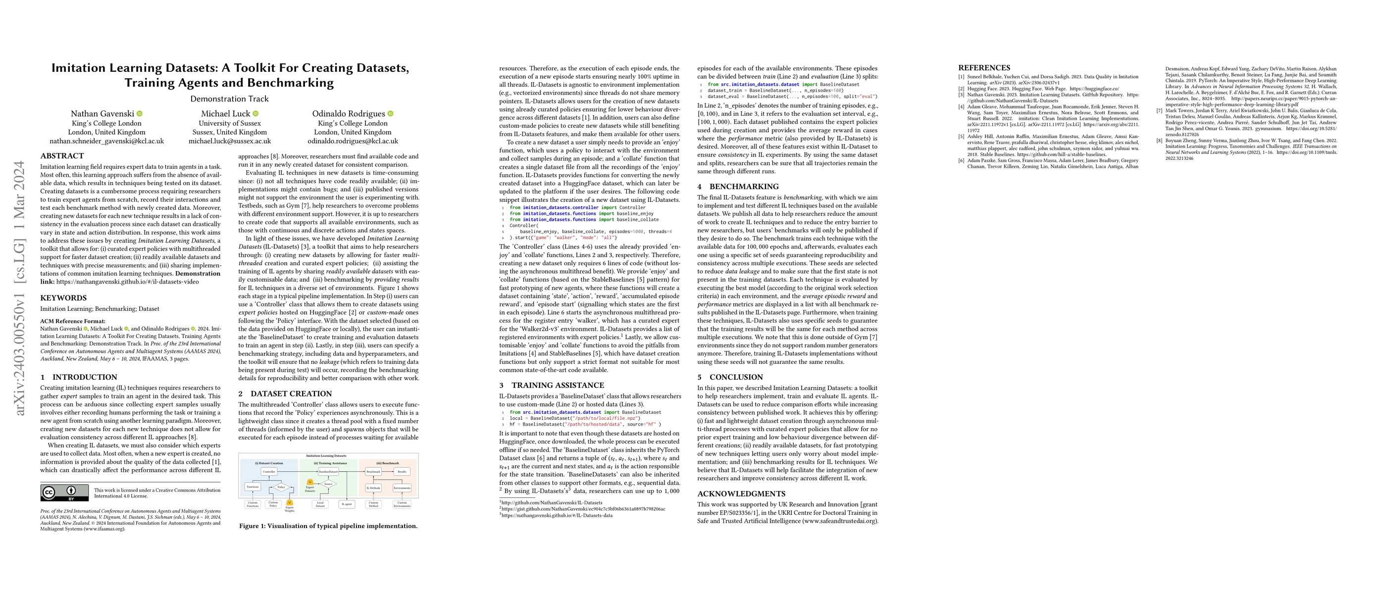 Thumbnail for Imitation Learning Datasets: A Toolkit For Creating Datasets, Training
  Agents and Benchmarking