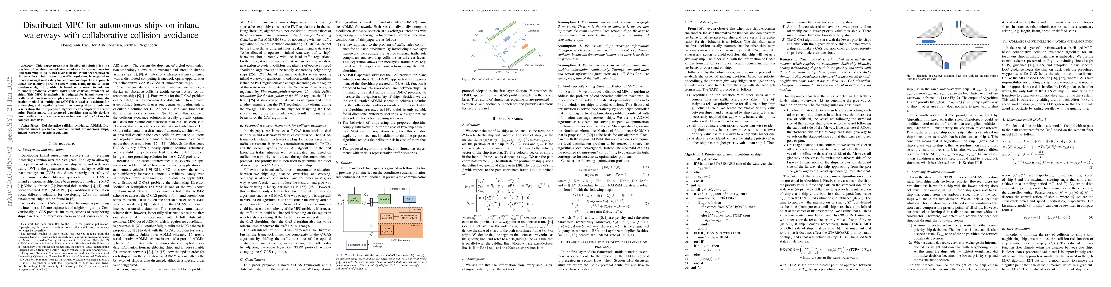 Thumbnail for Distributed MPC for autonomous ships on inland waterways with
  collaborative collision avoidance