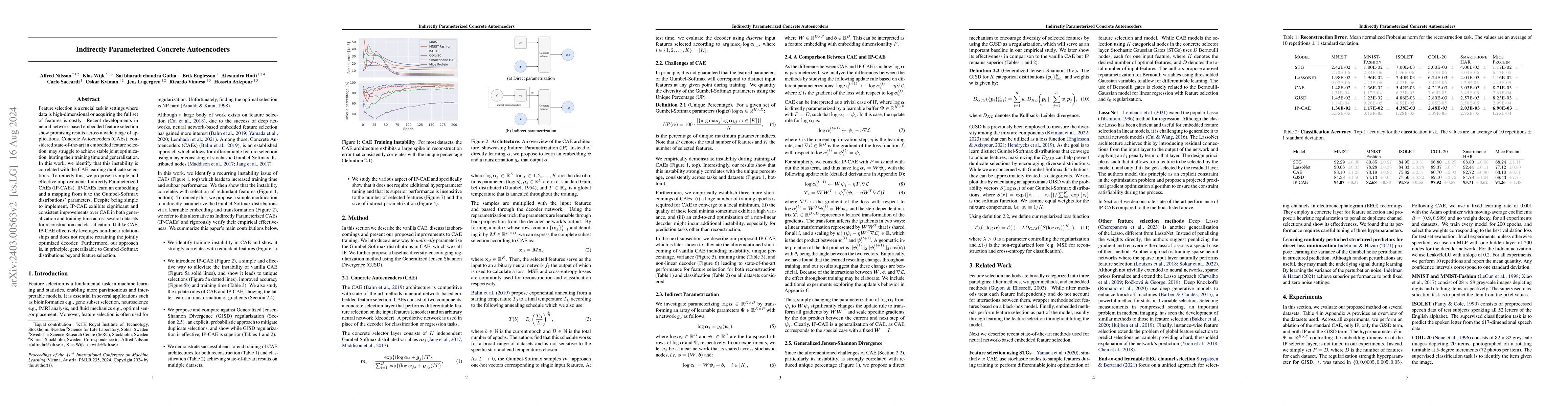 Thumbnail for Indirectly Parameterized Concrete Autoencoders
