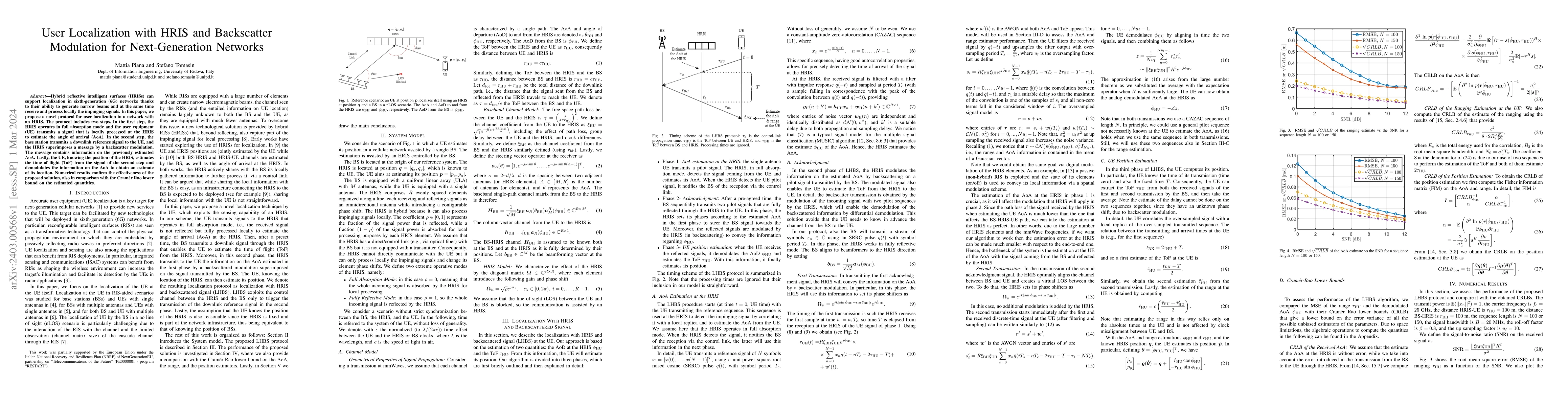 Thumbnail for User Localization with HRIS and Backscatter Modulation for
  Next-Generation Networks