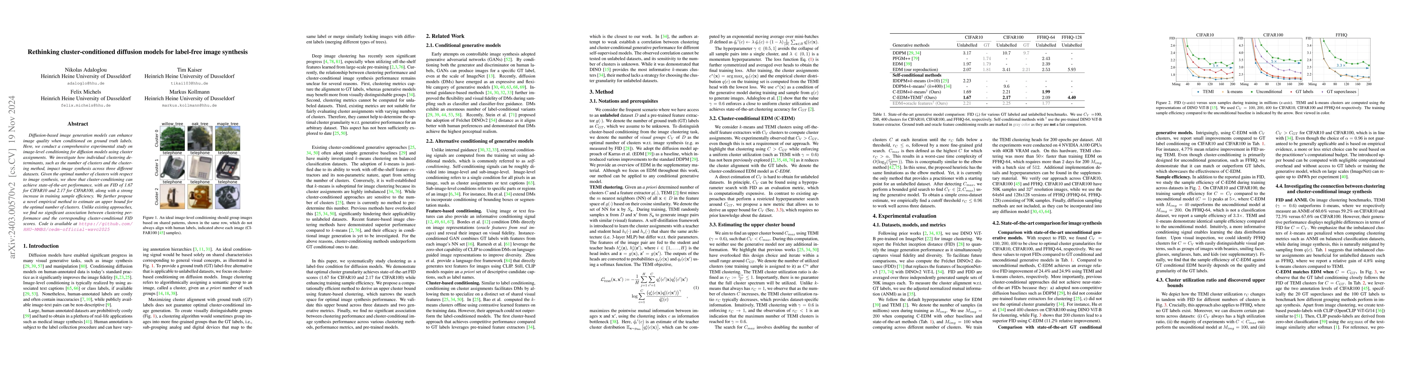 Thumbnail for Rethinking cluster-conditioned diffusion models