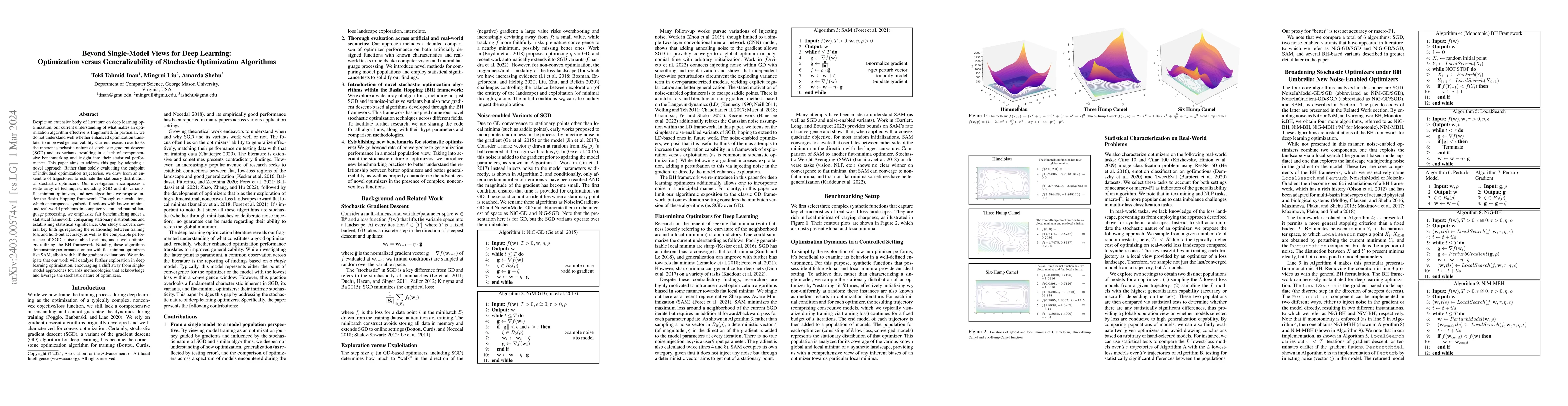 Thumbnail for Beyond Single-Model Views for Deep Learning: Optimization versus
  Generalizability of Stochastic Optimization Algorithms