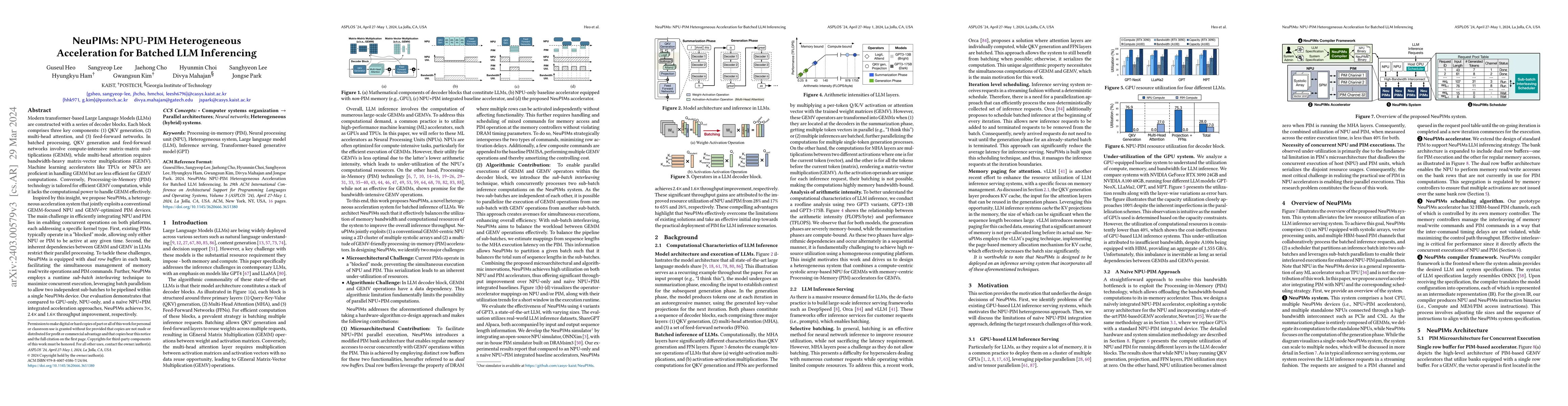 Thumbnail for NeuPIMs: NPU-PIM Heterogeneous Acceleration for Batched LLM Inferencing