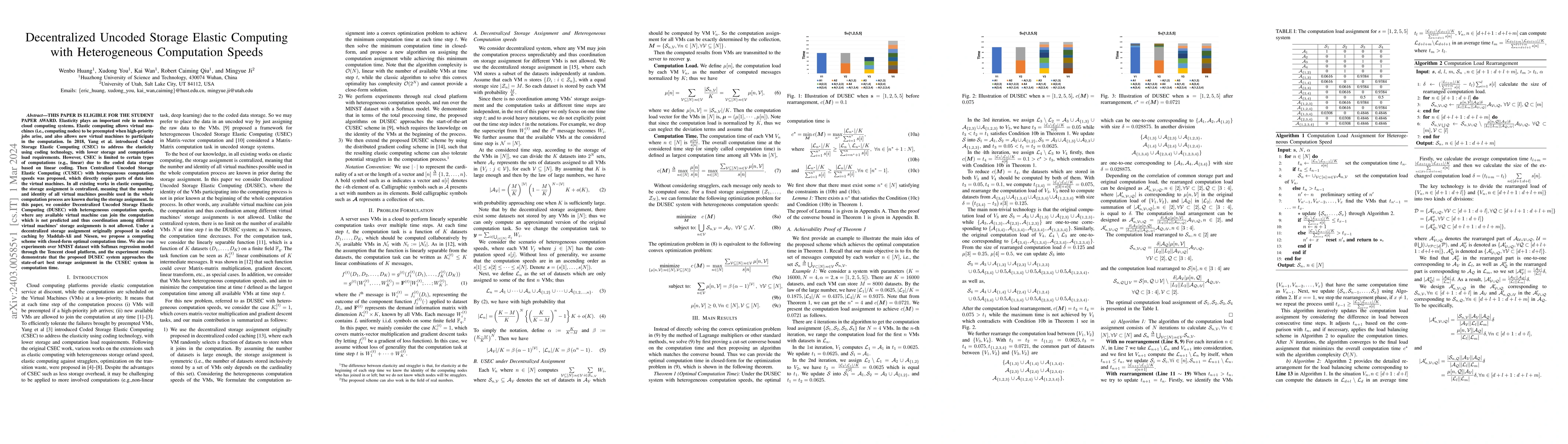 Thumbnail for Decentralized Uncoded Storage Elastic Computing with Heterogeneous
  Computation Speeds