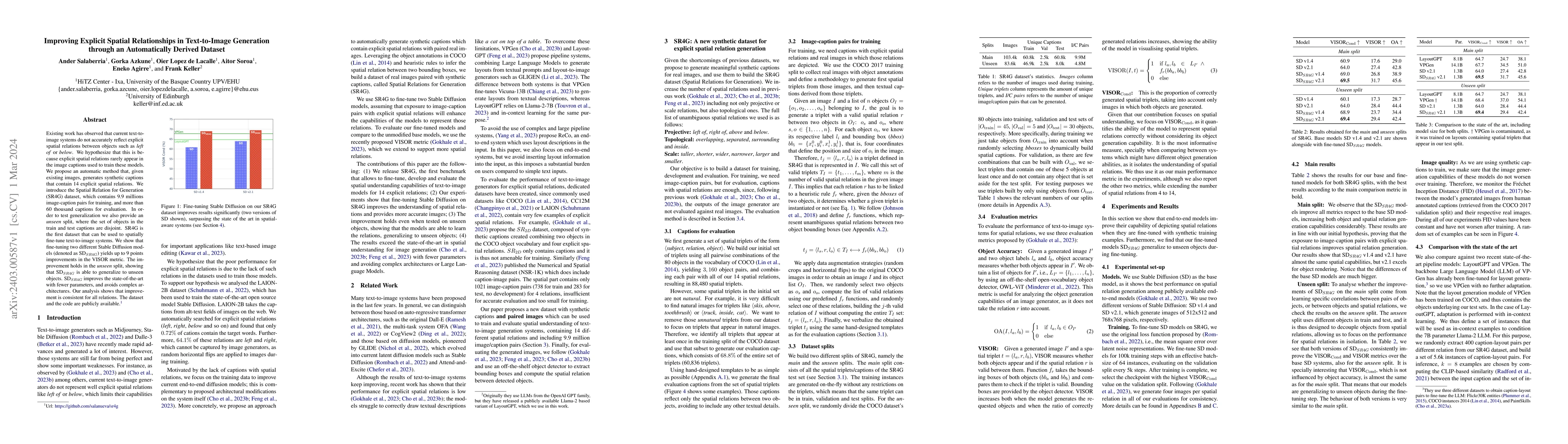 Thumbnail for Improving Explicit Spatial Relationships in Text-to-Image Generation
  through an Automatically Derived Dataset