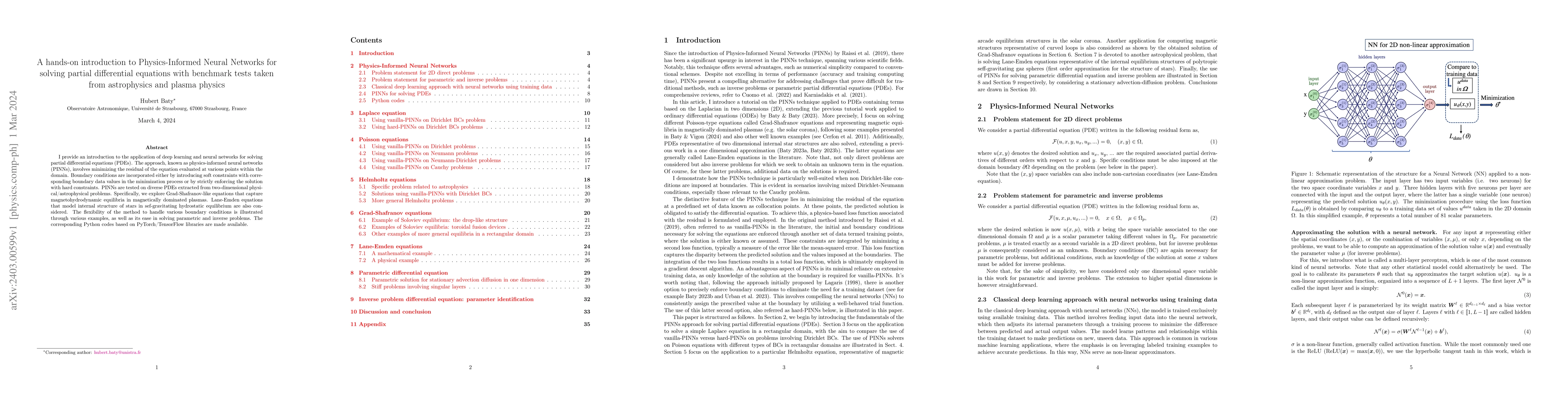Thumbnail for A hands-on introduction to Physics-Informed Neural Networks for solving
  partial differential equations with benchmark tests taken from astrophysics
  and plasma physics