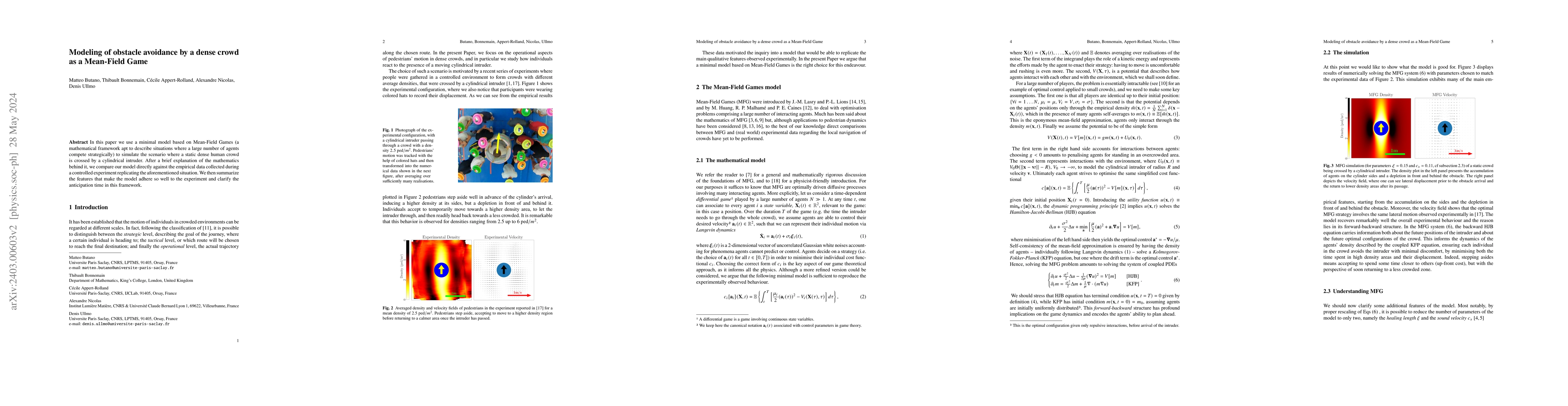 Thumbnail for Modeling of obstacle avoidance by a dense crowd as a Mean-Field Game