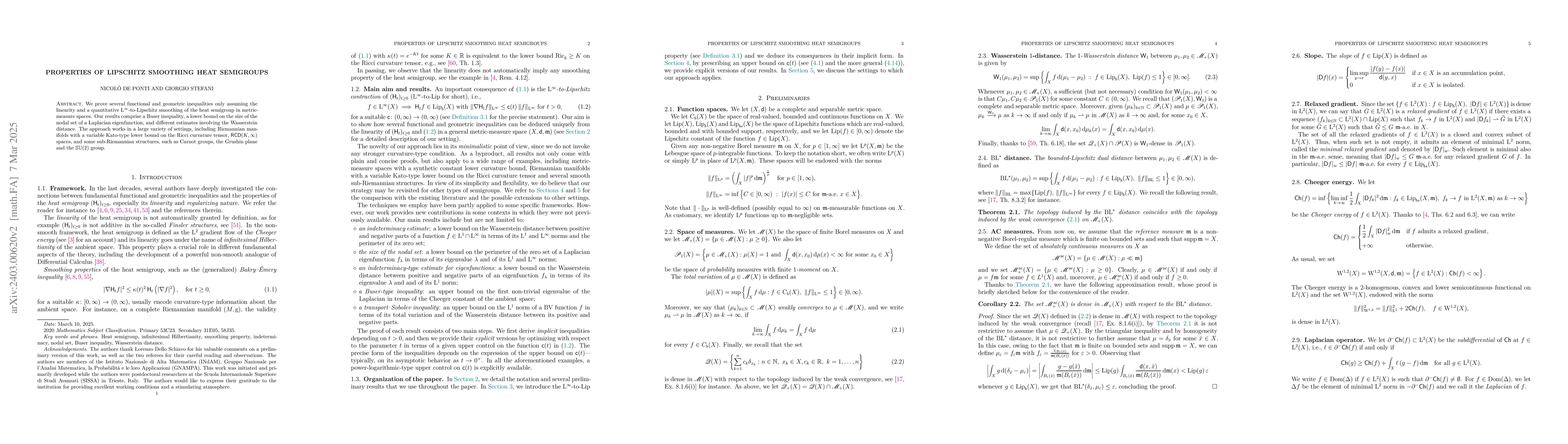 Thumbnail for Properties of Lipschitz smoothing heat semigroups